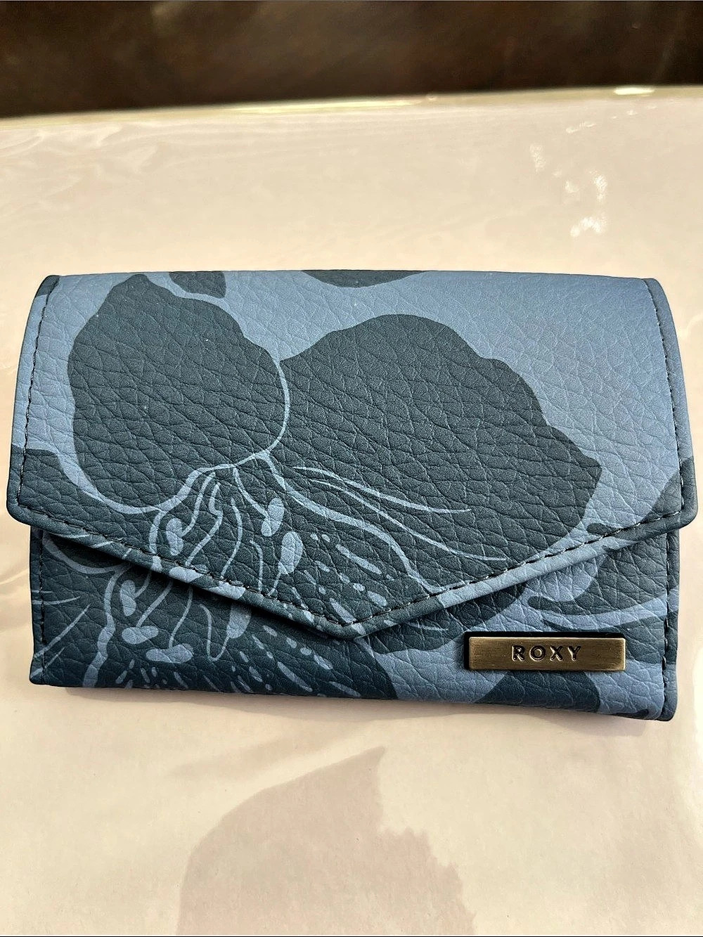 Roxy Crazy Diamond Trifold Wallet Blue Abstract